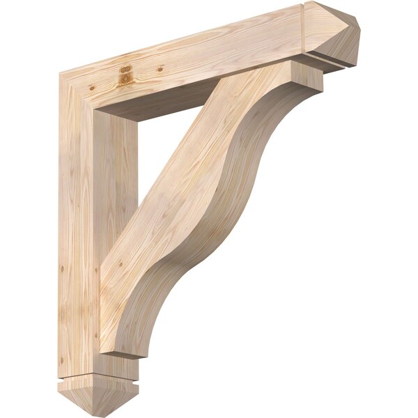 Ekena Millwork Funston Arts and Crafts Smooth Bracket w/ Offset Brace, Douglas Fir, 7 1/2"W x 40"D x 40"H BKT0806X40X40FST03SDF - main